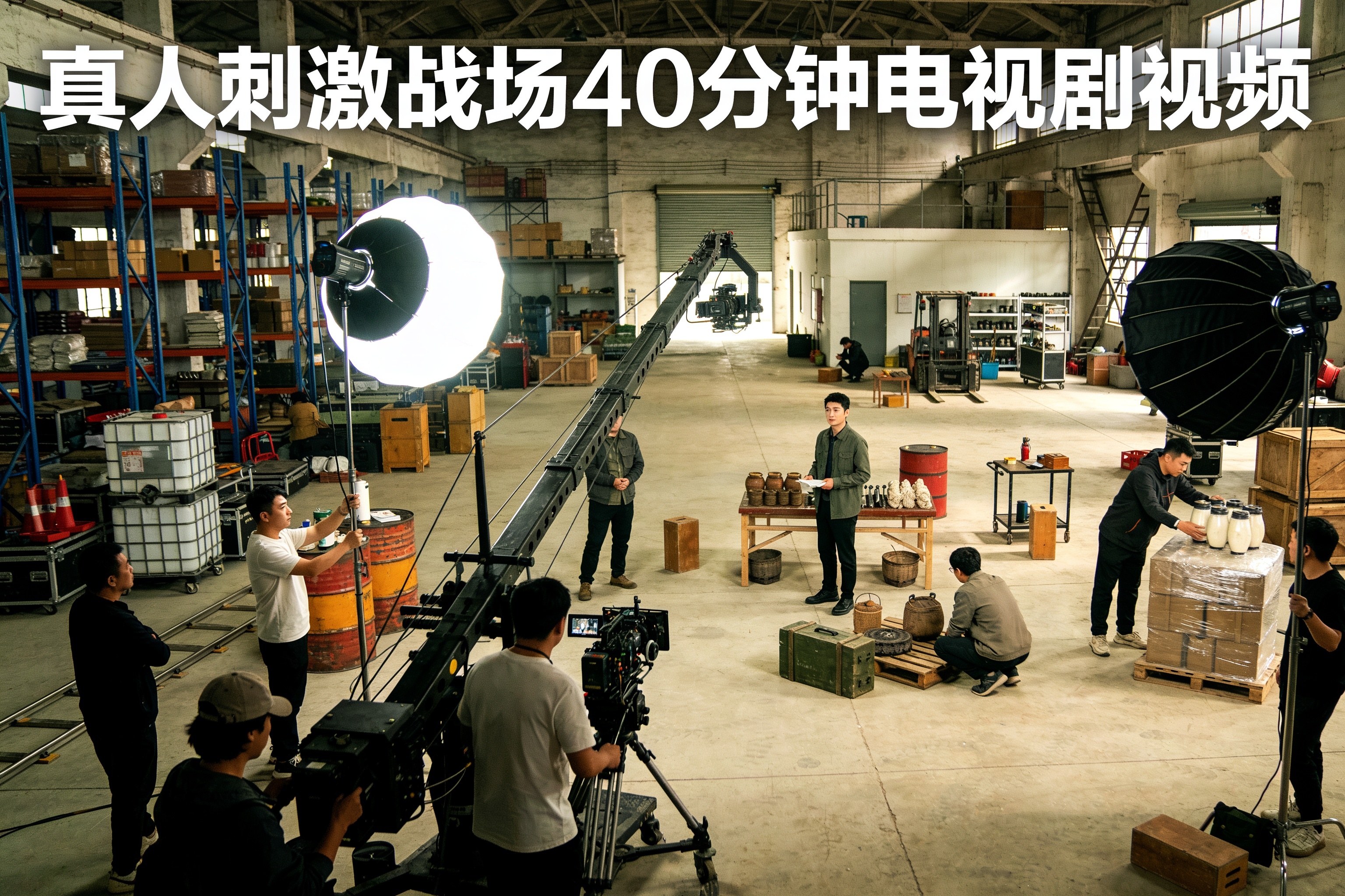 仓库区拍摄现场工作照